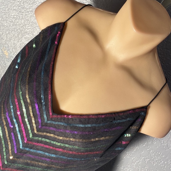 AQUA - dress: rainbow mesh top w black tutu skirt, straps have been adj. - 12 - Picture 10 of 16